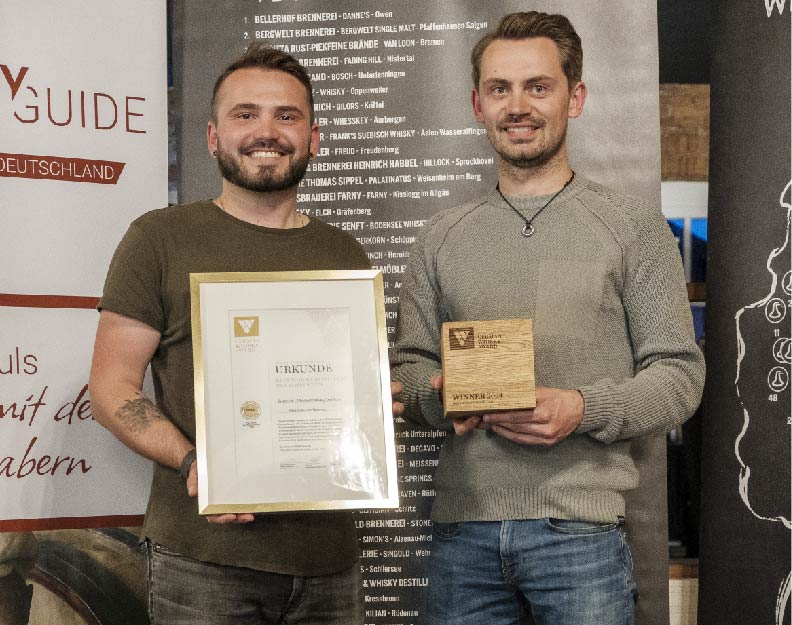 Gewinner des Germany Whisky Awards Brigantia als "Best Whisky Distillery 2024" Moritz & Christian Steinhauser