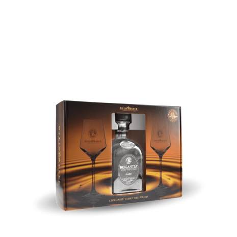 Brigantia Geschenkkarton (ohne Flasche) + 2 Gläser