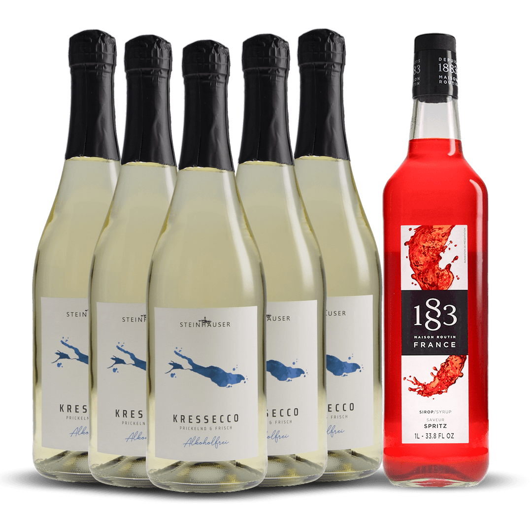 Alkoholfrei Spritz Paket || 5x Kressecco Alkoholfrei Secco 750ml | 1x 1883 Spritz 1000ml