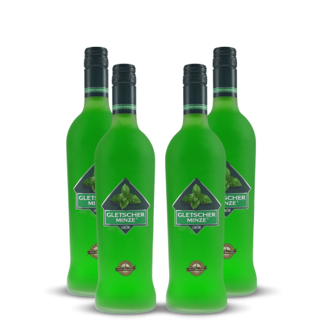 Gletscherminze Bundle -MEDIUM- 4 Fl. Gletscherminze Likör 16 % Vol. 0,7L