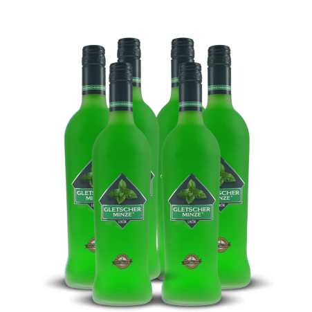 Gletscherminze Bundle -LARGE- 6 Fl. Gletscherminze Likör 16 % Vol. 0,7L