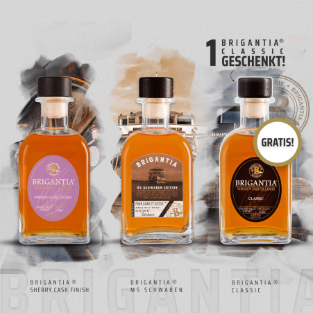 Whisky Paket || 1x Brigantia Classic 350ml | 1x Brigantia Schwaben 350ml | 1x Brigantia Sherry 350ml